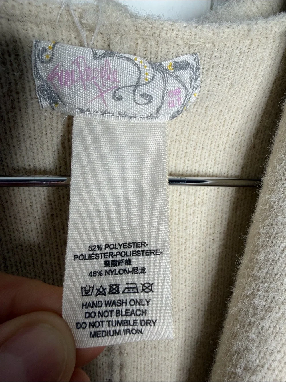 Free People All I Need Cozy Hooded Duster Wrap Cardigan Boho Oversized Cream OS